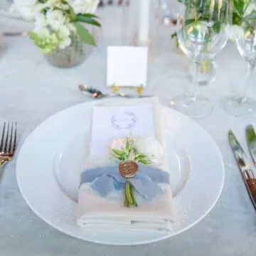 alex and kevin place settings at their wedding